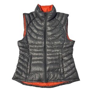 Bernardo‎ Goose Down Vest Womens Size M Gray Packable Puffer Full Zip Jacket